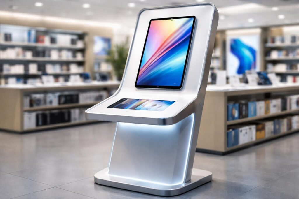 Galaxy Tab : borne promo flexible avec Tablette Samsung, version magasin