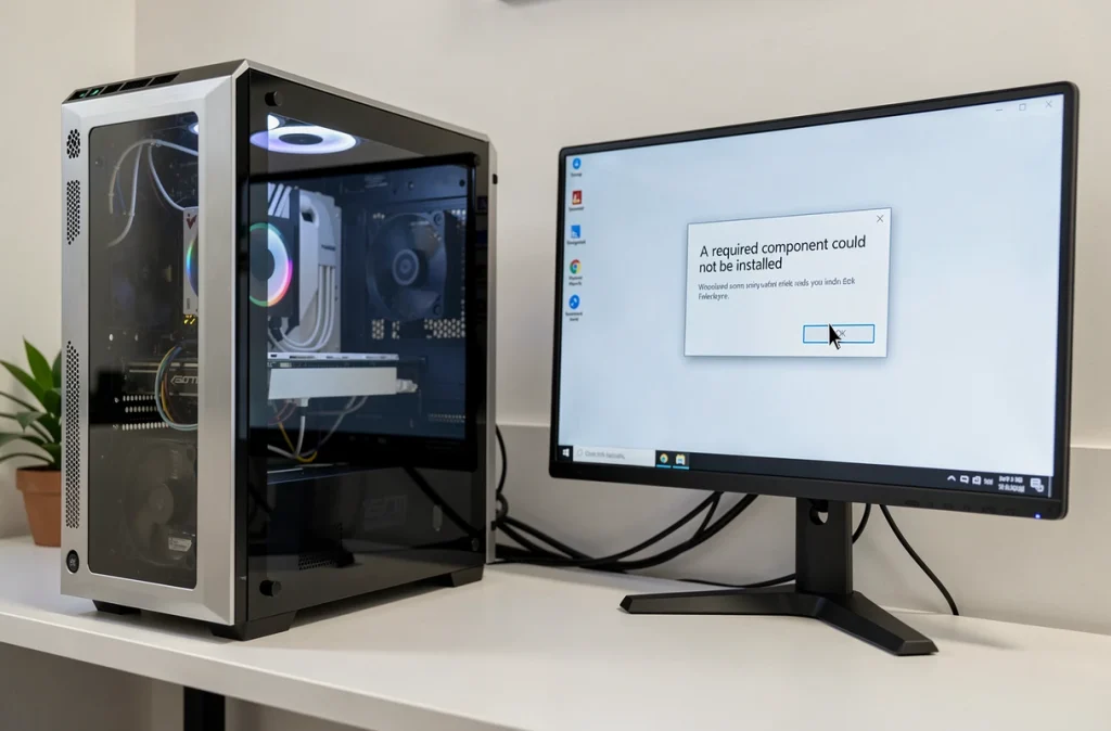 Écran d'erreur Vanguard impossible à installer affiché sur un PC gaming sous Windows